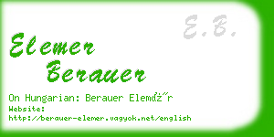 elemer berauer business card